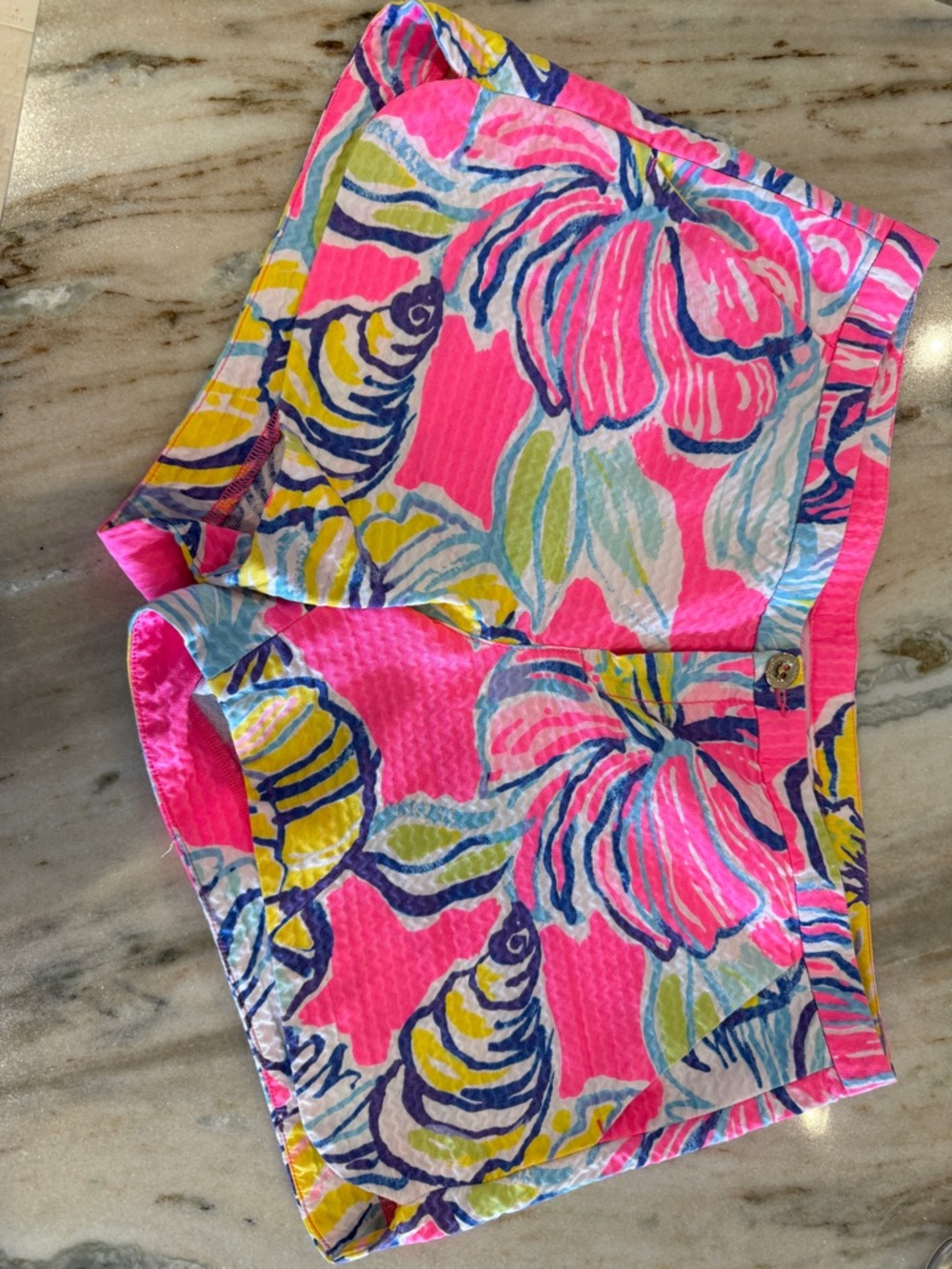 Bright Floral Pink Stretch Shorts